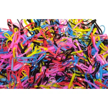 Nylonové barevné jednorázové gumičky 1000ks č.2 (Mini gumičky do vlasů 1000ks !)
