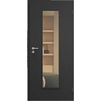 Stavební výplň SAPELI ELEGANT KOMFORT M55 - CPL LAMINÁT - OTOČNÉ DVEŘE VČ. ZÁRUBNĚ - Černá grafit Průchozí šířka (cm): 80, Průchozí výška (cm): 197, Typ skla: Planibel bronz