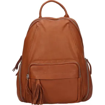 Městský batoh Dámský kožený batoh The Trend Vilma - koňak