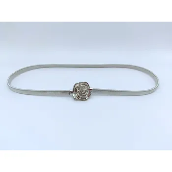 Opasek Emily Stříbrný pružinový pásek se sponou Růže