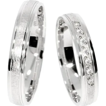 Prsten Zlaté snubní prsteny LC-1482/B Kameny: Se Zirkony