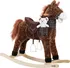 Houpací kůň SpielWerk Dětský houpací kůň s funkcí zvuku 46 cm hnědý