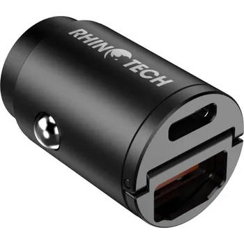 Mobilní telefon RhinoTech MINI Nabíječka do auta USB-C + USB-A 30W černá