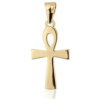 Přívěsek Stříbrný pozlacený přívěšek Egyptský kříž života STRZ1036F