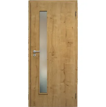 Interiérové dveře SAPELI ELEGANT KOMFORT M60 - CPL LAMINÁT - OTOČNÉ DVEŘE VČ. ZÁRUBNĚ - Dub sukatý Průchozí šířka (cm): 90, Průchozí výška (cm): 197, Typ skla: Satináto bílé