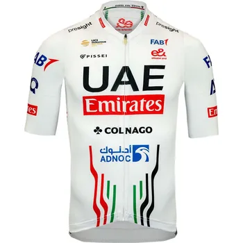 cyklistický dres PISSEI Cyklistický dres s krátkým rukávem - UAE TEAM EMIRATES 2024 - černá/červená/bílá