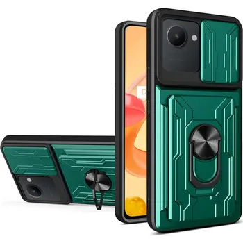 Pouzdro na mobilní telefon Slide odolný hybridní kryt na Realme C30 - zelený