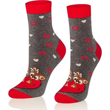 Dámské ponožky Intenso ponožky valentýn 0471 vzor 009 - šedá, 38-40