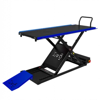 zvedák Motocyklový zvedák LV8 GOLDRAKE 400 FLOOR VERSION EG400P.B s nožní pumpou (černá a modrá RAL 5005)