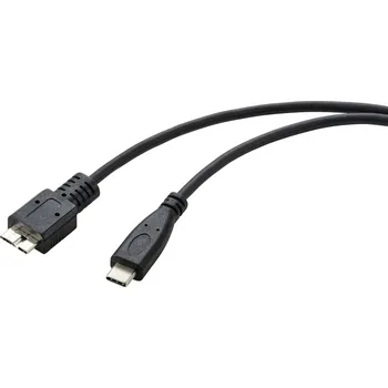 Renkforce USB 3.0 kabelový adaptér [1x USB-C® zástrčka - 1x micro USB 3.0 zástrčka B] 0.50 m RF-5720384 kulatý