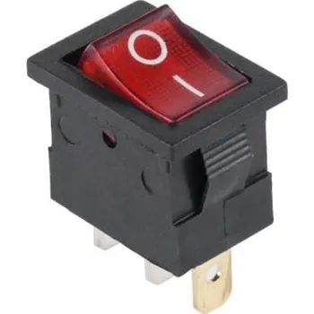 Auto elektroinstalace Přepínač kolébkový mini 3pin 12V červený
