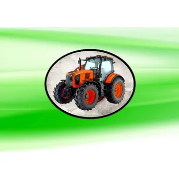 Nášivka nášivka s traktorem KUBOTA Ovál (nášivky traktory)