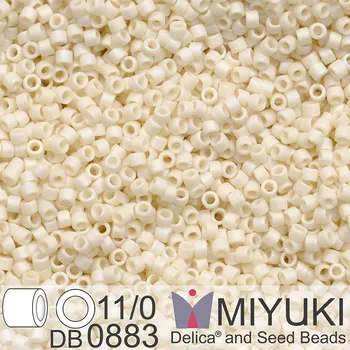 Korálek Korálky Miyuki Delica 11/0. Barva Matte Opaque Dark Cream AB DB0883. Balení 5g.
