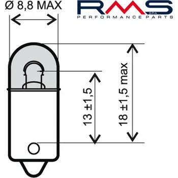 Autodoplněk Žárovka RMS 246510415 12V 4W, BA9S bílá