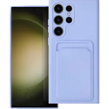 Pouzdro na mobilní telefon Silicone CARD case pouzdro / kryt s přihrádkou Samsung Galaxy S23 Ultra / fialové