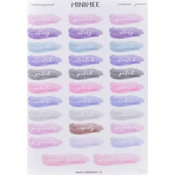 samolepka Samolepky MINIMEE journal - Watercolor dny v týdnu Universe