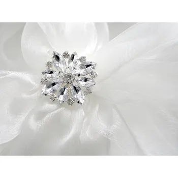 Brož Štrasová brož květ 40 mm - ozdobné brože k svatební dekoraci