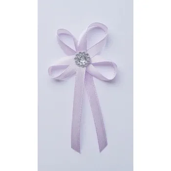 Svatební dekorace Svatba-eshop Svatební velký vývazek mašlička světle fialová lila s brožičkou - svatební vývazky, voničky pro rodiče a svědky