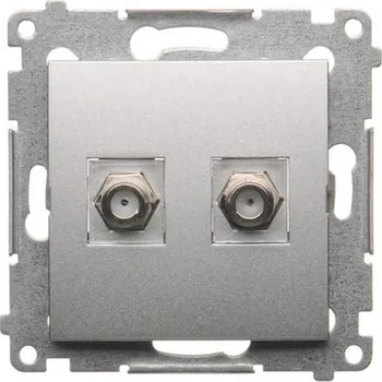 Elektrická zásuvka Zásuvka 2 x SAT "F" Simon 54 premium modul stříbrná