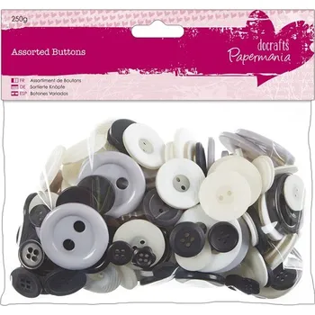 Svatební dekorace Dekorační černo bílé knoflíčky 250 g