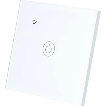 vypínač Dotykový vypínač jednonásobný č.1 + WIFI skleněný bílý LTC