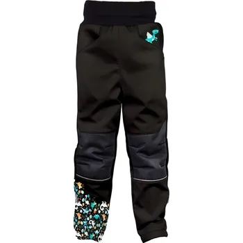 Chlapecké kalhoty Softshellové kalhoty Wamu dinosaurus černo-hnědá Velikost: 92/98