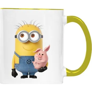 Hrnek malý barevný s potiskem Mimoň s prasátkem