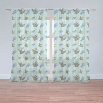 Záclona Záclony Kočky a rybičky: 2 ks - 150x250 cm - Sablio