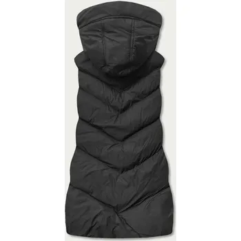 Dámská vesta Dlouhá černá dámská vesta s kapucí (5M788-392) odstíny černé M (38)