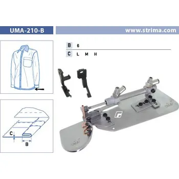 Texi Zakladač s podvinutím pro šicí stroje UMA-210-B 6 L