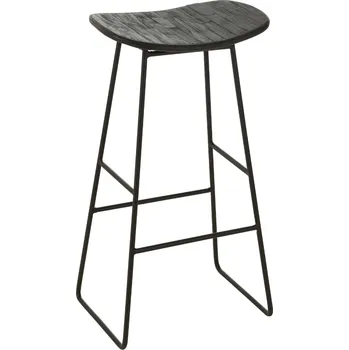 Barová židle Černá dřevěná barová židle J-line Tekke 74 cm