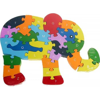 Puzzle Puzzle dřevěné Slon (barevná skládačka pro děti od tří let)