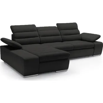 Obývací pokoj Sedací souprava KORFU | FUNKČNÍ LÁTKA | levá | rozkládací + úložný prostor | šedočerná 99 | AKCE