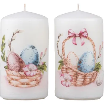 Svíčka Válec 60x110mm košík s vajíčky mix, svíčka 270 gram