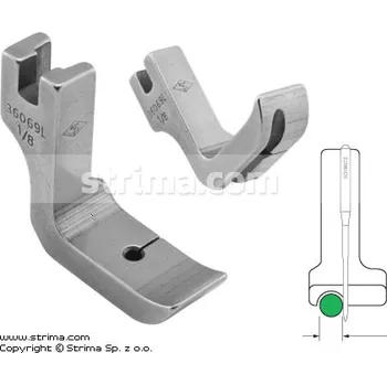 Příslušenství k šicímu stroji Texi Patka pro všívání kedru pro šicí stroje, levá 3.2mm P69L1/8 [36069L 1/8]