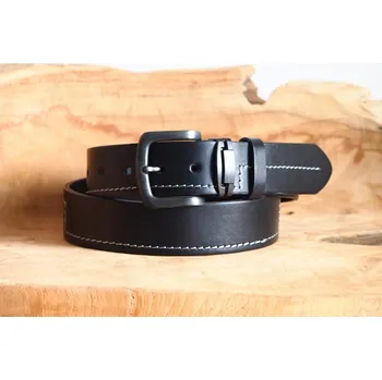 Módní doplněk Pánský kožený opasek 9-4-60 čený 105 cm