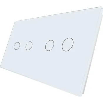 vypínač WELAIK dvojnásobný skleněný panel 2+2 - bílý