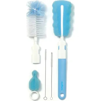 BabyOno Baby Ono Kartáčky na láhve a dudlíky s vyměnitelnými rukojeťmi, modrá