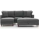 Hanah Home Rohová pohovka EVA šedá levá