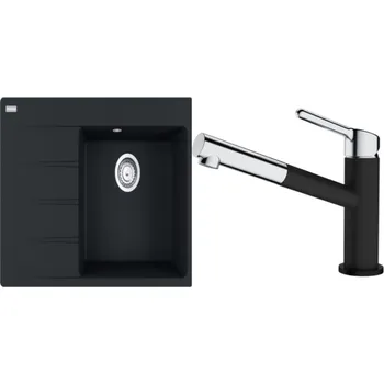 Granitový dřez Set Franke (dřez CNG 611-78 TL/7 Matná černá + baterie FC 3055.901 ORBIT Matná černá) + 5 % sleva v košíku s kódem SLEVA5