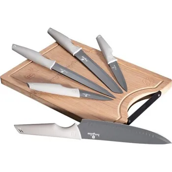 Kuchyňský nůž BERLINGERHAUS Sada nožů s nepřilnavým povrchem + prkénko 6 ks Aspen Collection BH-2838