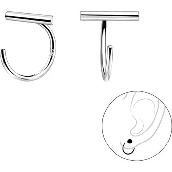 Náušnice Stříbrné náušnice Huggers Bar 9 mm Ag 925/1000