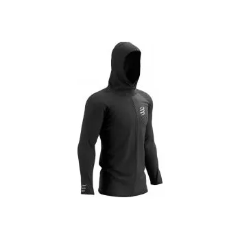 Pánská mikina COMPRESSPORT 3D THERMO SEAMLESS HOODIE ZIP L; Černá mikina + DÁREK DLE VÝBĚRU!