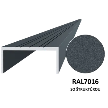 Plot U profil 50x22mm, L-6000mm, práškový lak, struktura RAL7016