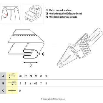 Texi Lemovač oboustranný skládající pro šicí stroje UMA-131 30/8 SI