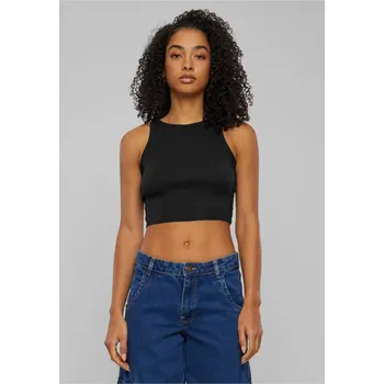 Ladies Organic Cropped Rib Top - black XL