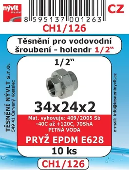 TĚSNĚNÍ NÝVLT CH1/126 těsnění pro vodovodní šroubení holendr 1/2" 10 ks