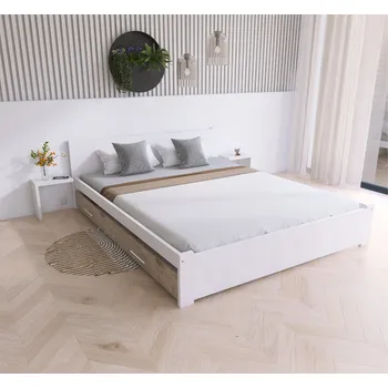 Postel Maxi Postel z masivu Iris 160x200 cm, Bílá/BÍLÁ