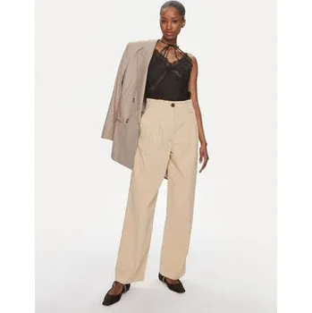 Dámské kalhoty Hugo Kalhoty z materiálu Hanico-1-D 50489241 Béžová Relaxed Fit 44