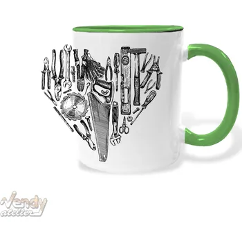 Hrnek - Srdce nářadí Barva: Zelená